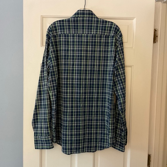 Peter Millar Summer Comfort Men’s Button Up Shirt Blue Plaid Long Sleeve Size L - Picture 5 of 8